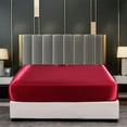 thumbnail image 1 of Deep Pocket satin silk bed sheet Twin Full Queen King Bed Mattress Cover Soft, 1 of 6