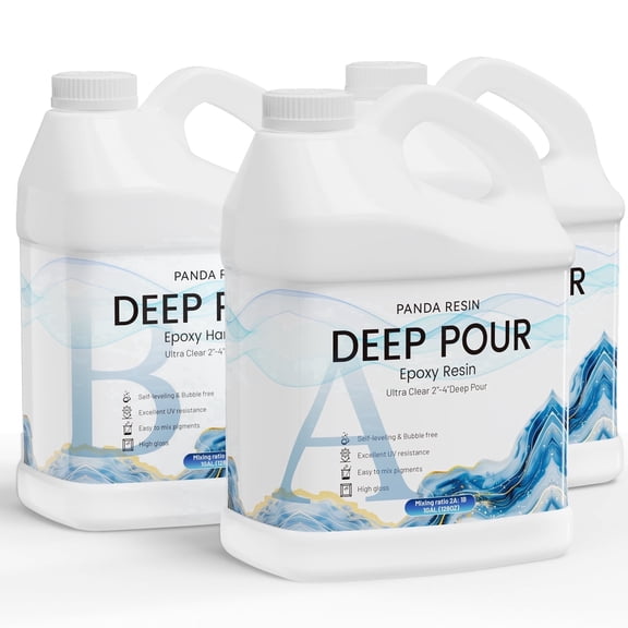 Panda Resin 1.5 Gal Deep Pour Epoxy Resin Kit, Bubble Free Low Odor Food Safe for River Table Bar Top Crafts