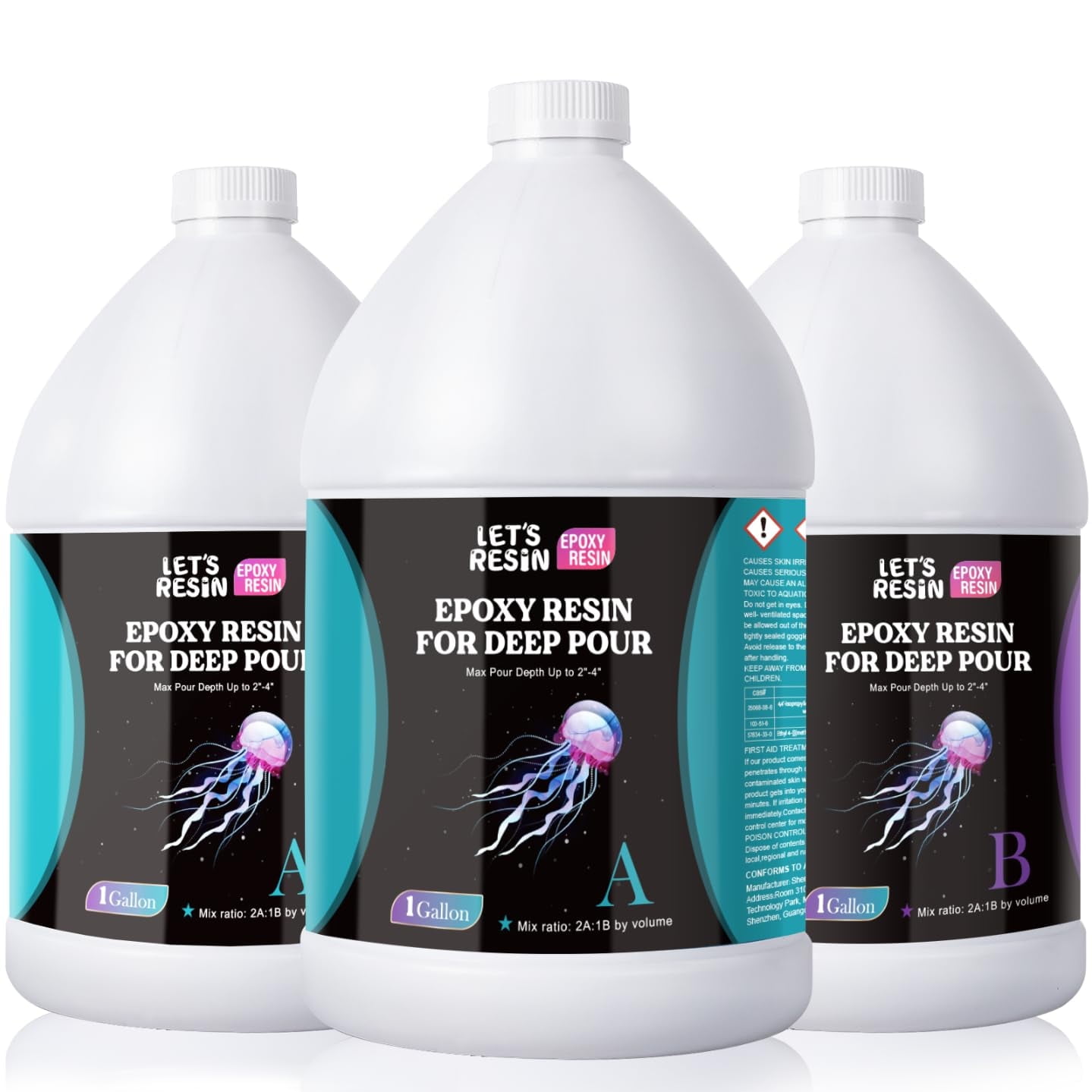 LET'S RESIN Deep Pour Epoxy Kit - 3 Gallon, 2-4 Inch Clear, Bubble Free for River Tables, Wood & Art Crafts
