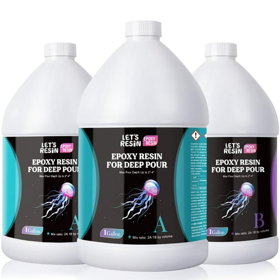 LET'S RESIN Deep Pour Epoxy Kit - 3 Gallon, 2-4 Inch Clear, Bubble Free for River Tables, Wood & Art Crafts