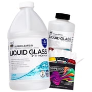 Deep Pour Epoxy Resin Liquid Glass 0.75 Gallon Kit, 2-4 inch Super Clear Flow Casting Resin Kit, High Temp Heat UV Resistant, Bubble Free Food Grade Safe Low Viscosity Cast + Resin Pigment Pack