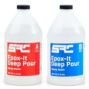 SRC Epox-It Deep Pour Epoxy Casting Resin Kit, 1 Gallon Crystal Clear Epoxy Resin, 1:1 Mix Ratio, Up to 2” Deep, for Casting Art, River Tables, Live Edge Wood, Bar Top, Tabletop