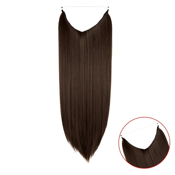 Deep Purple Hair Extensions Natural Hair Extensions Long Soft Silky Straight 22 inch 4.4 Oz Elasticity Hidden Wire Headband for Women Girl Party Heat Resistant Fiber Synthetic Hairpiece No Clip