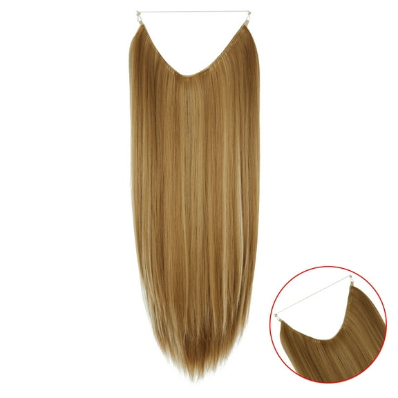 Deep Purple Hair Extensions Natural Hair Extensions Long Soft Silky Straight 22 inch 4.4 Oz Elasticity Hidden Wire Headband for Women Girl Party Heat Resistant Fiber Synthetic Hairpiece No Clip