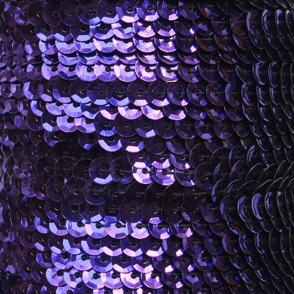 Deep Purple Plum Single Row Trim Cup Sequins 5mm Center Stitched Shiny Metallic Made in USA