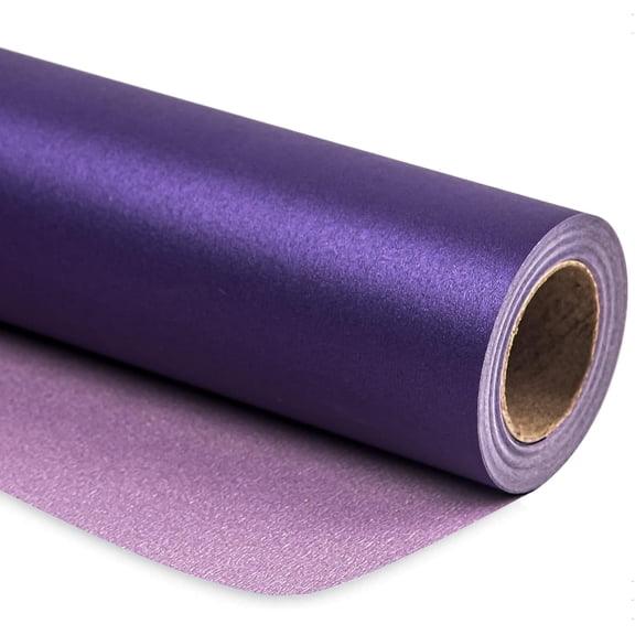 Deep Purple Wrapping Paper, Solid Color Pearly-Lustre Paper, Gift Wrapping Paper, Perfect for Wedding, Valentine's Day, Birthday, Christmas, Baby Shower, DIY Bouquet, 17 Inches X 23 Feet