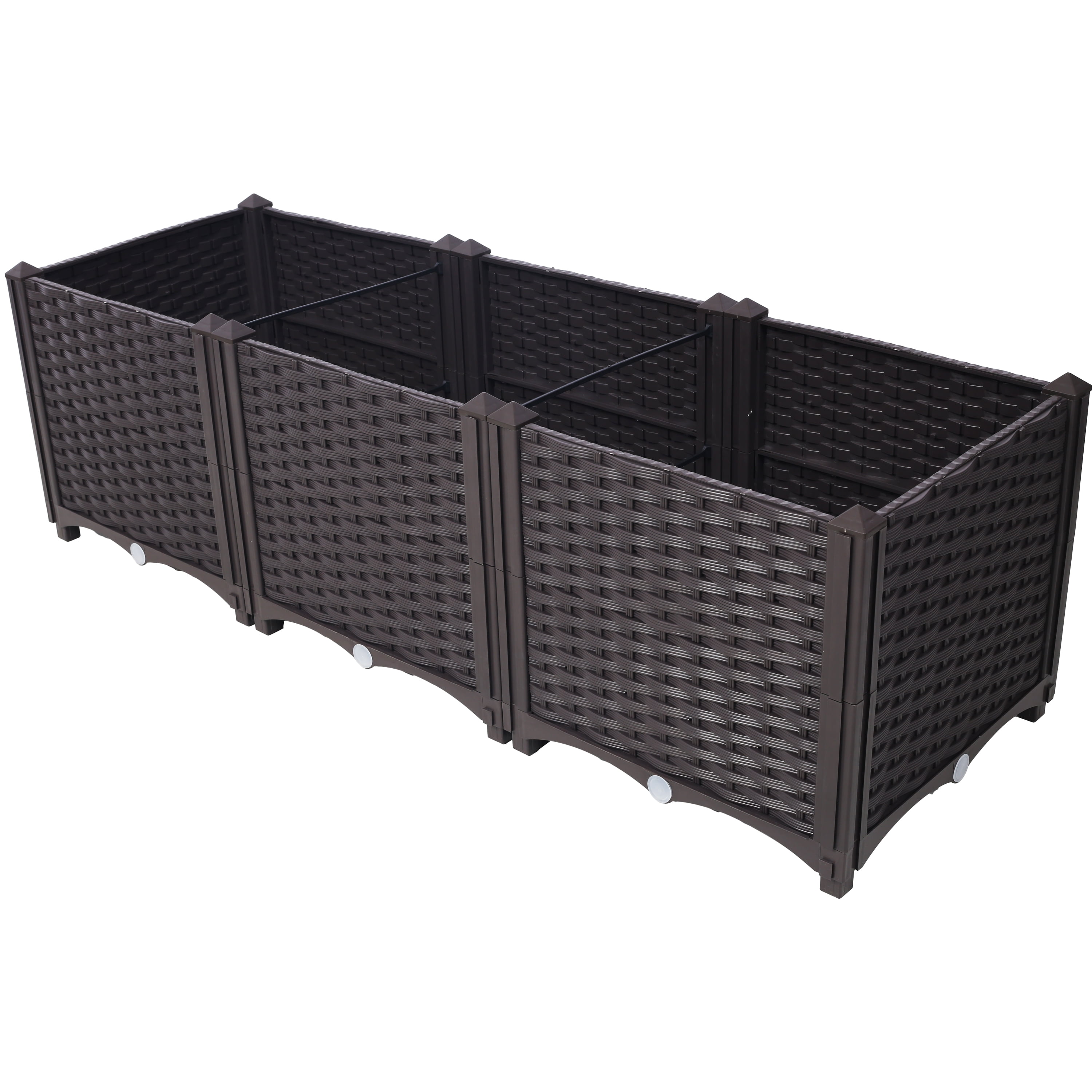Deep Raised Garden Bed Plastic Planter Boxes for Vegetables Flowers Herbs and Succulents,Self-Watering Planter Box Raised Bed to Grow Flowers, Herbs & Vegetables