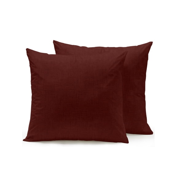 Deep Red 18x18 Inch Outdoor Throw Pillows with Inserts, Set of 2 Rustic Dark Red Solid Burgundy Background Waterproof Decorative Square Cushions for Patio Porch Couch Sofa