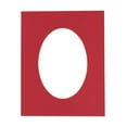 thumbnail image 1 of Deep Red Acid Free 6x7.5 Oval Picture Frame Mat with White Core Bevel Cut for 3x5 Pictures - Fits, 1 of 3