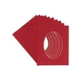 thumbnail image 1 of Deep Red Acid Free 6x7.5 Oval Picture Frame Mat with White Core Bevel Cut for 3x5 Pictures - Fits, 1 of 3