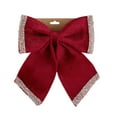 thumbnail image 1 of Deep Red Christmas Bows - Bows with Shining Edge for Christmas Tree, Twist-Tie Bows, Christmas Decorations for Tree, Garland, Christmas Tree Ornaments, 1 of 7