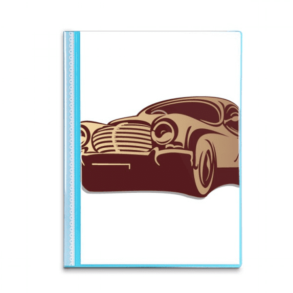 Deep Red Classic Cars Outline Pattern Book Sheet Protectors Portfolio Binder Folder