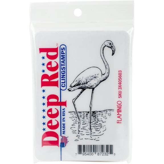 Deep Red Cling Stamp 1.4"x3.2"-flamingo