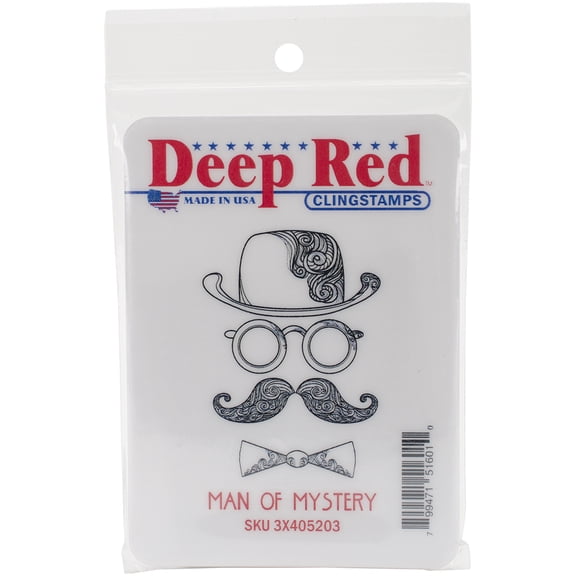 Deep Red Cling Stamp 1.5"X2"-Man Of Mystery