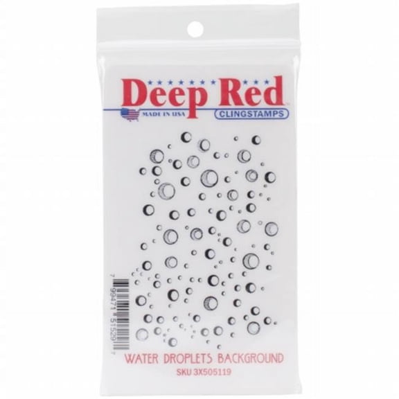 Deep Red Cling Stamp 3.2"X2.2"-Water Droplets Background