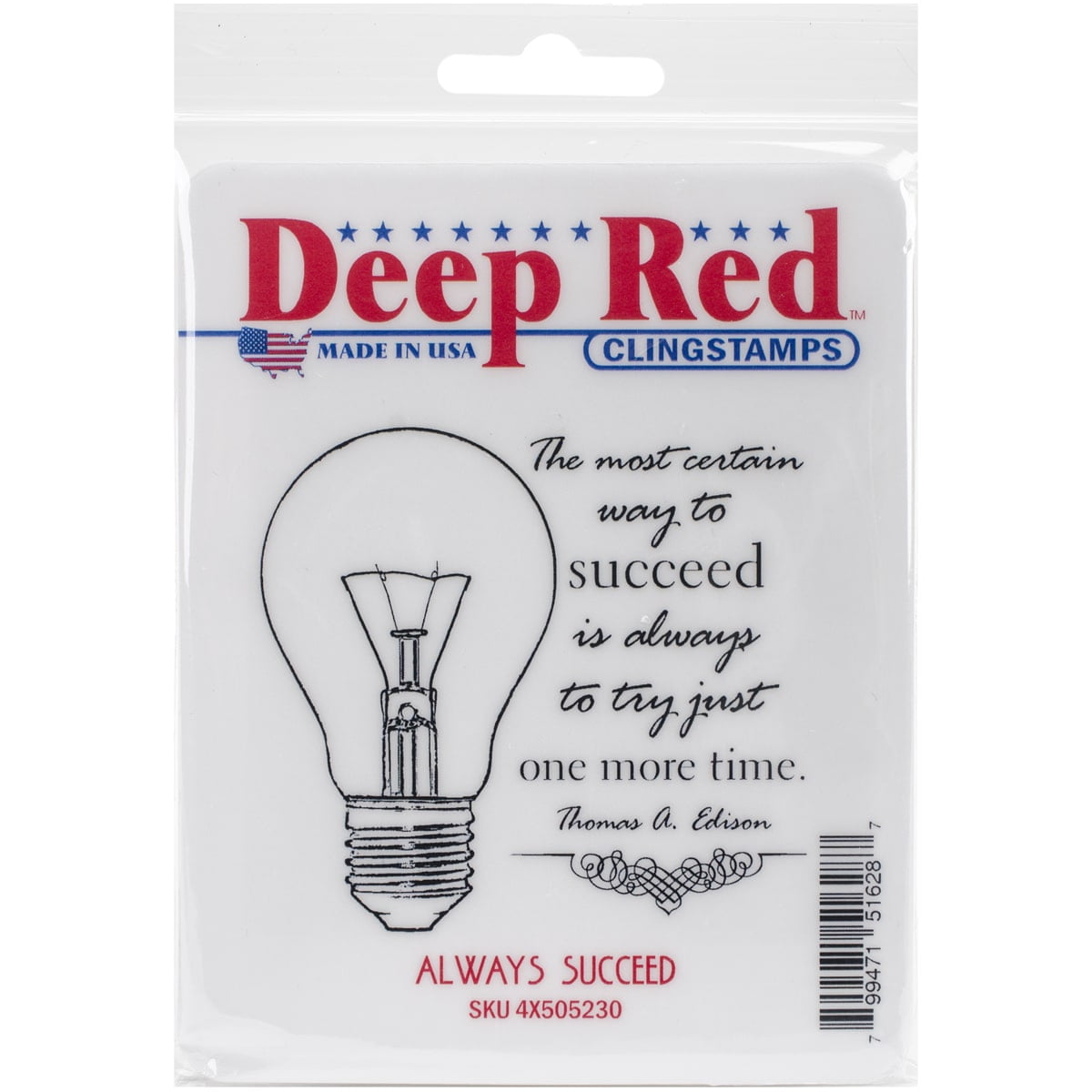 Deep Red Stamps Harlequin Script Rubber Stamp - Cling Mount, Deep Etch For Clear Impressions, Made In USA