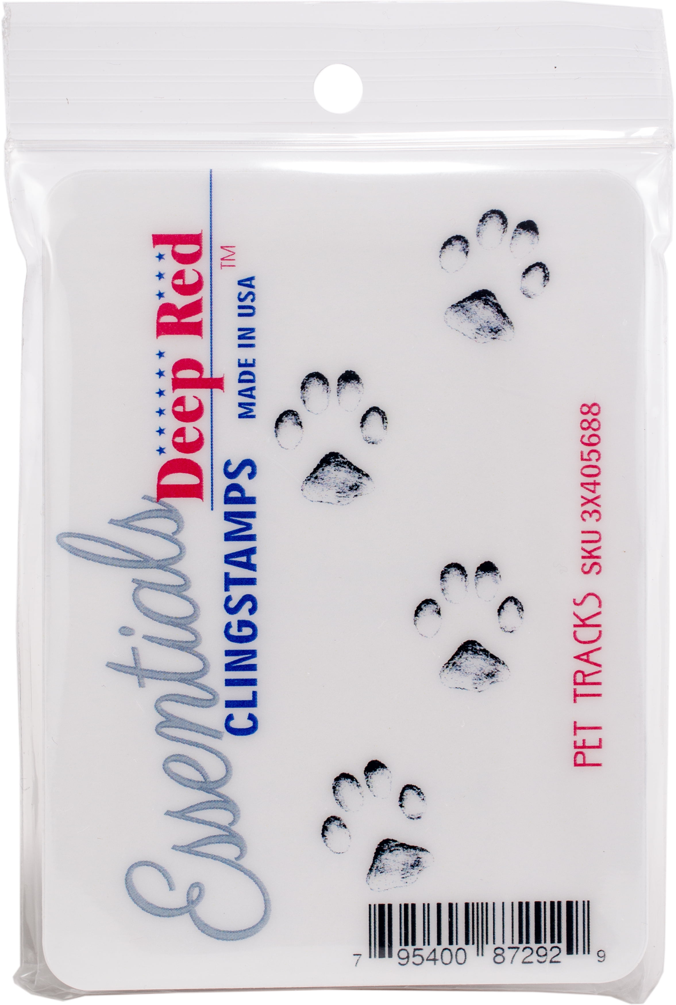 Deep Red Cling Stamp 3"X4"-Pet Tracks