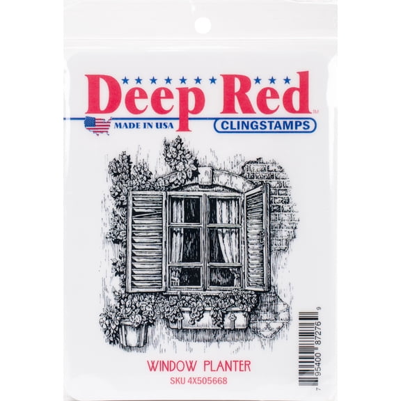 Deep Red Cling Stamp 4"X5"-Window Planter