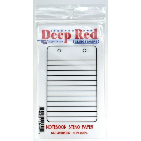 Deep Red Cling Stamp-Notebook Steno Paper