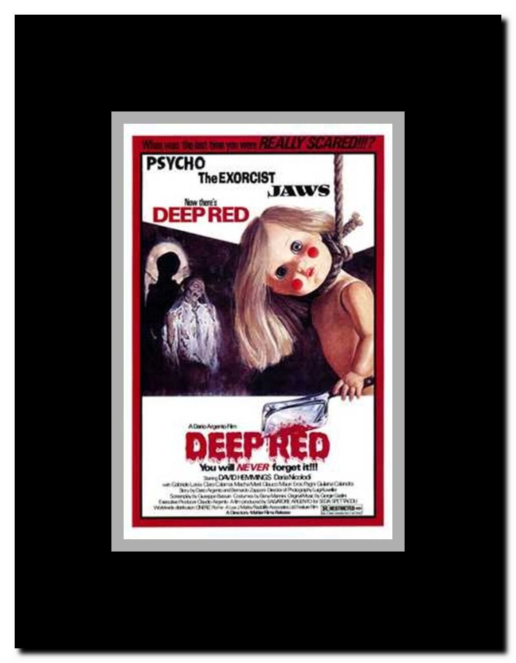 Deep Red Framed Movie Poster