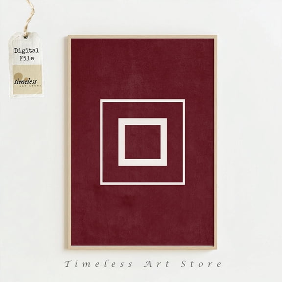 Deep Red Geometric Poster, Unframed Paper Poster 8x10in