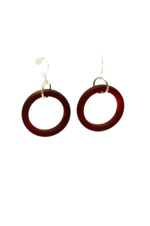 Deep Red Hoop Earrings