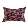thumbnail image 1 of Deep Red Leopard Pattern Queen Size Satin Pillowcase 30''x20'' Double-Sided Print Soft Wrinkle Resistant, 1 of 9