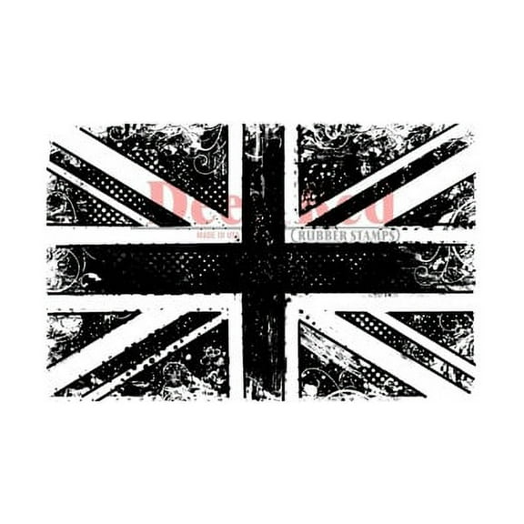 Deep Red Rubber Stamp British Flag