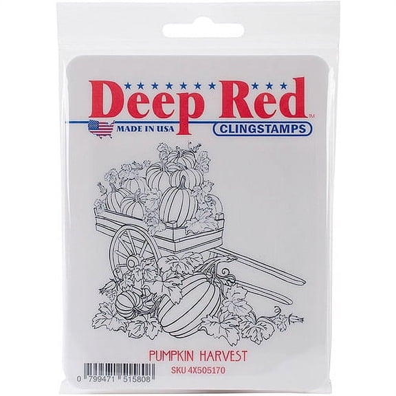 Deep Red Rubber Stamp Pumpkin Harvest Fall Patch
