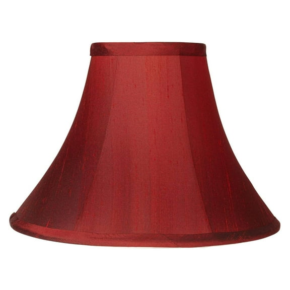 Deep Red Small Lamp Shade 5" Top x 12" Bottom x 8.5" High x 9" Slant (Spider) Replacement with Harp and Finial - Lwory