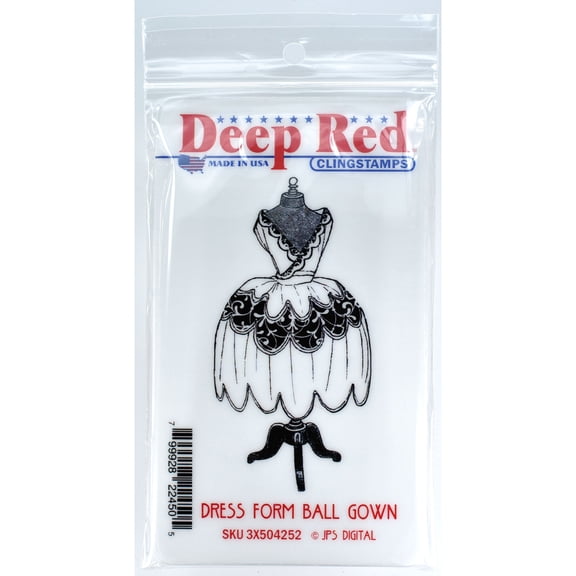 Deep Red Stamps 3X504252 Cling Stamp-Dress Form Ball Gown