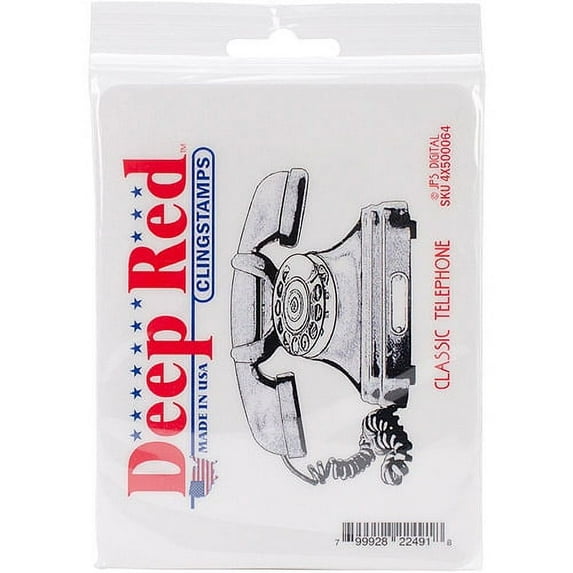 Deep Red Stamps 4X500064 Cling Stamp-Classic Telephone