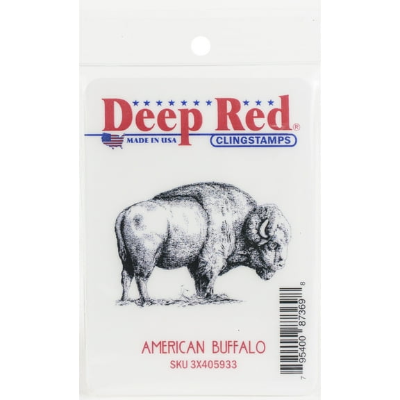 Deep Red Stamps American Buffalo