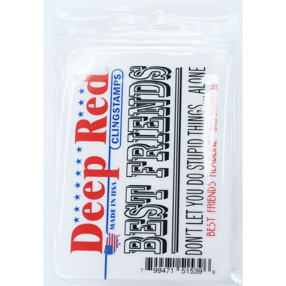 Deep Red Stamps Best Friends Headline Rubber Cling Stamp 3.1 x 1.3 inches.