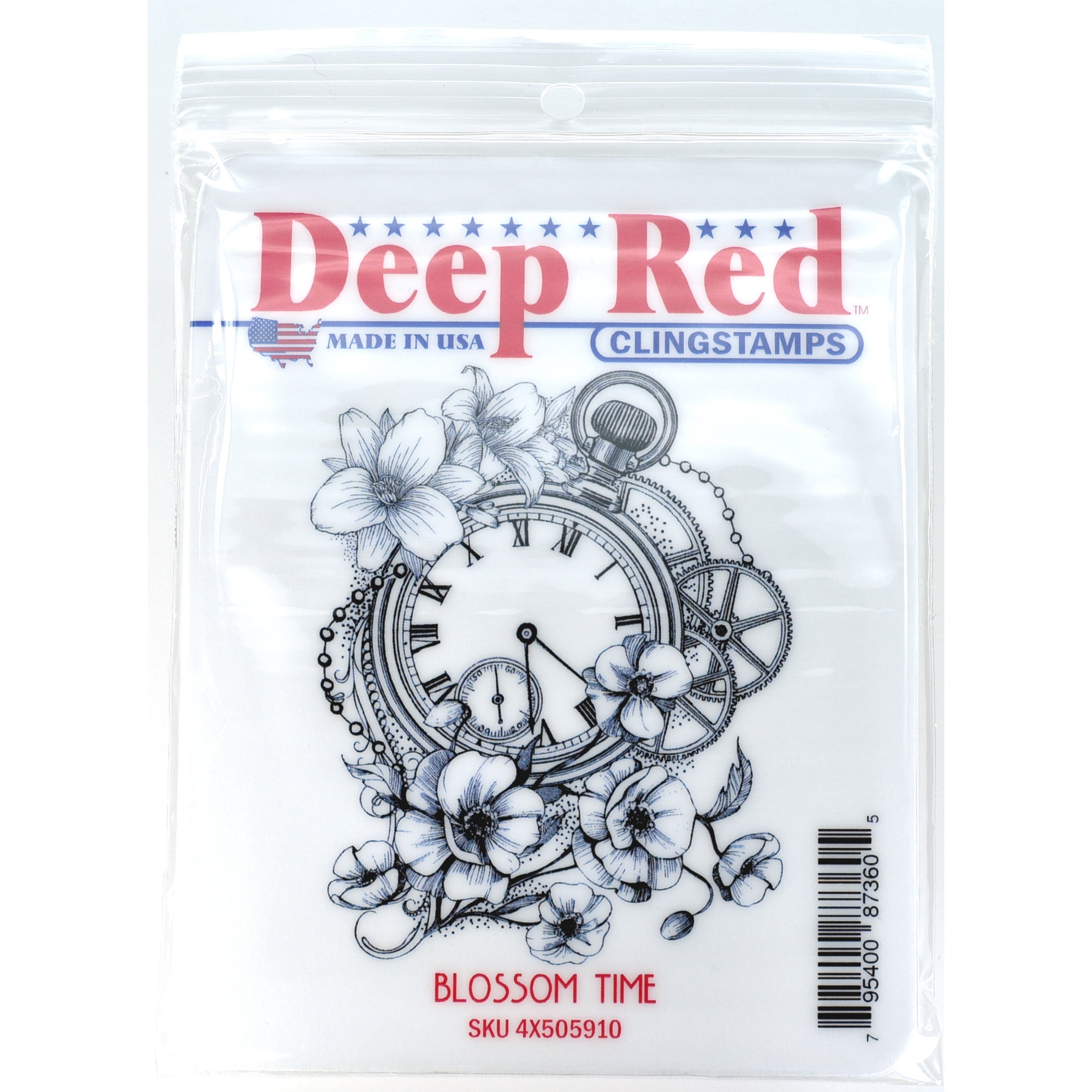 Deep Red Stamps Blossom Time Rubber Cling Stamp 2.75 x 3.2 inches ...