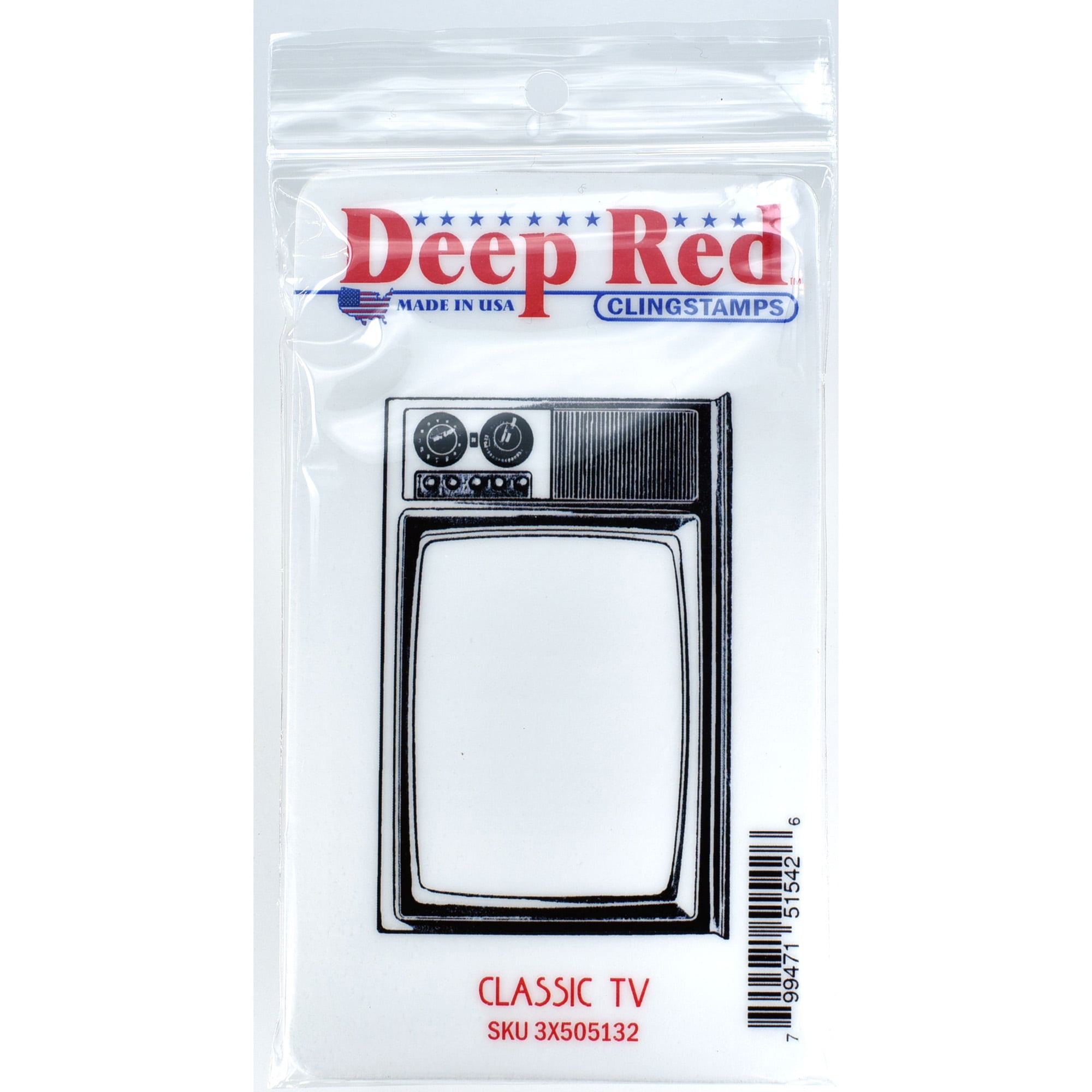 Deep Red Stamps Classic Telephone Rubber Stamp - Deep Etch Red Rubber On Cling Mount For Crafting