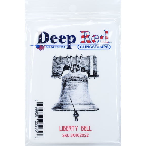 Deep Red Stamps Liberty Bell Rubber Cling Stamp 2 x 2 inches.