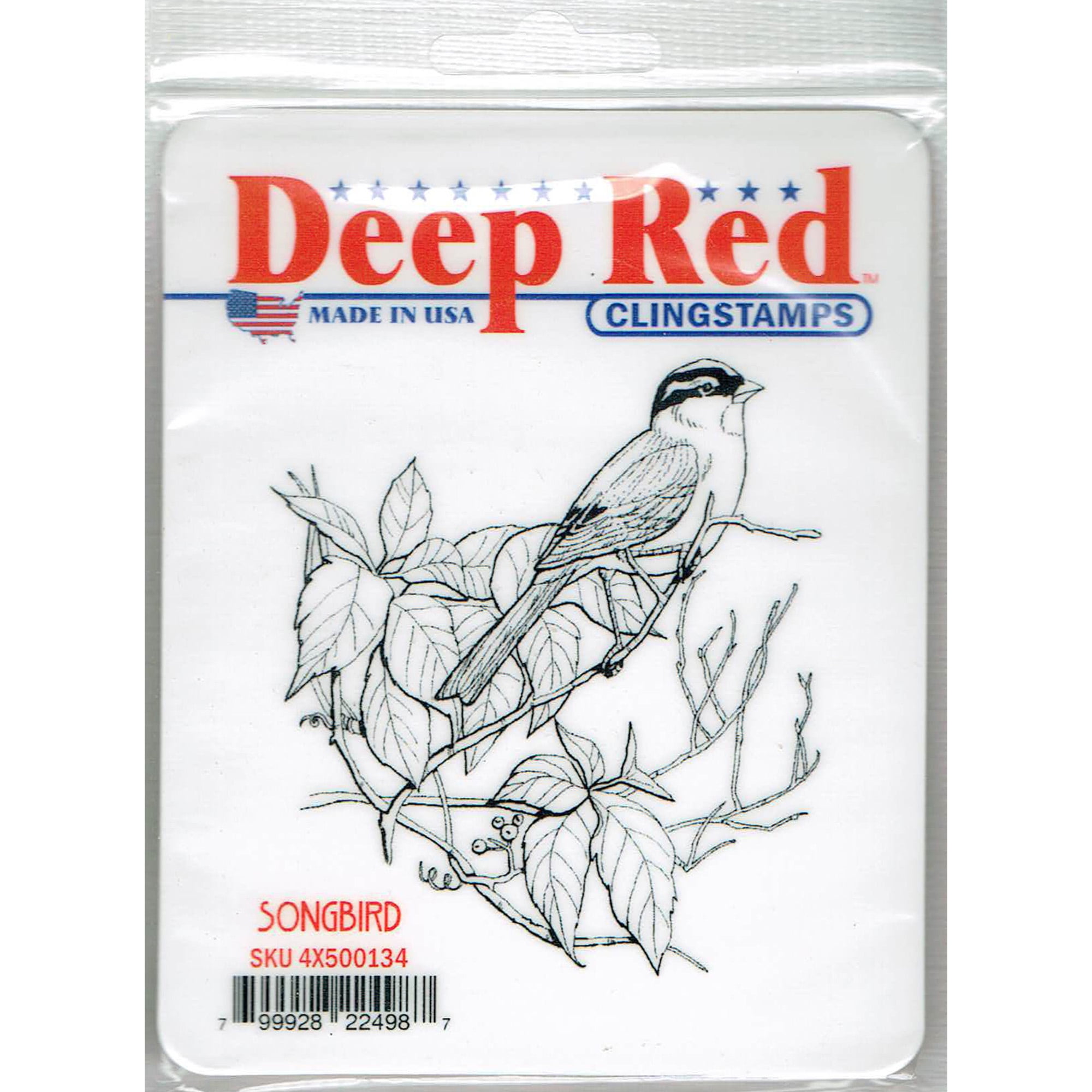 Deep Red Stamps Songbird Rubber Cling Stamp 3.25 x 3.25 inches ...
