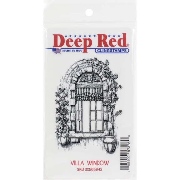 Deep Red Stamps Villa Window