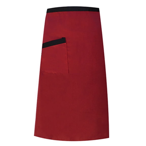 Deep Red Waist Apron with Pockets - Adjustable Server Apron for Waitress, Waiter, Barista | Organize Pens, Notepads | Restaurant, Coffee Shop, Bartender Essential