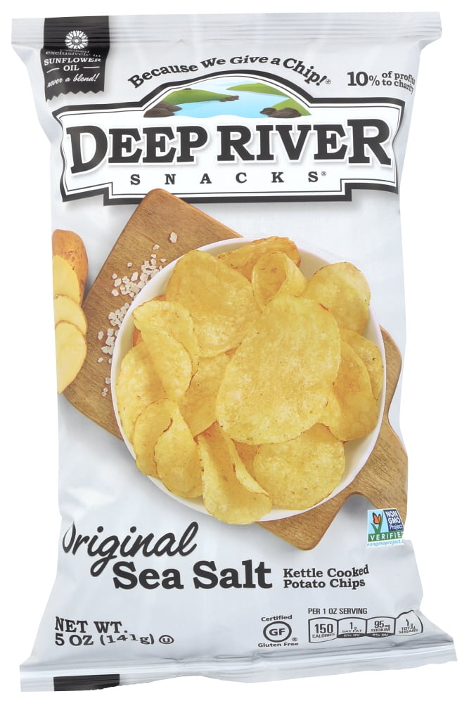 Deep River Original Sea Salt Kettle Chips , 5 Oz