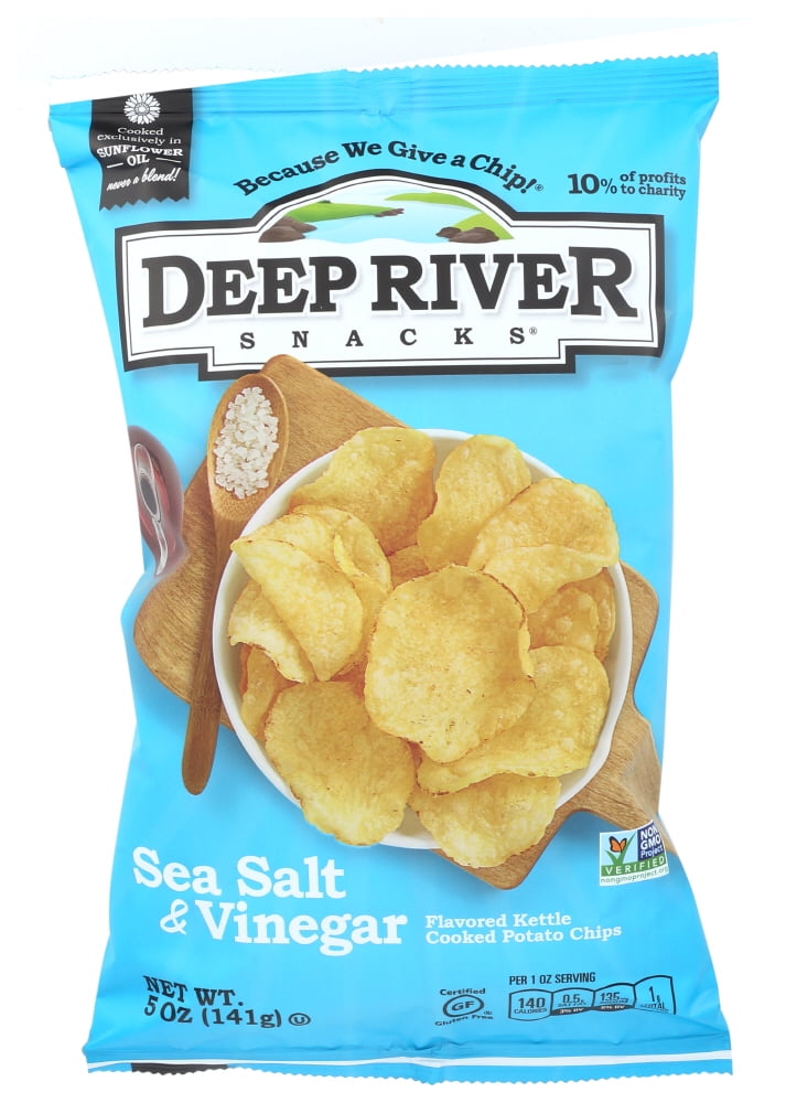 Deep River Salt & Vinegar Kettle Chips , 5 Oz