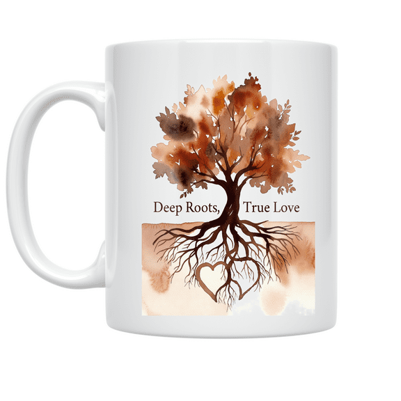 Deep Roots Family Tree Art - Family Heritage Enthusiast - 11 oz Ceramic Coffee Mug