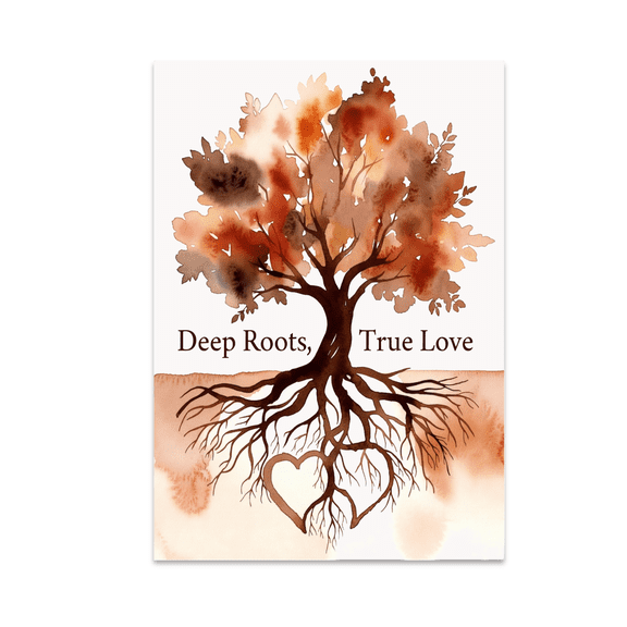 Deep Roots True Love Family Tree Art - Family Decor - 13x19 Poster Print