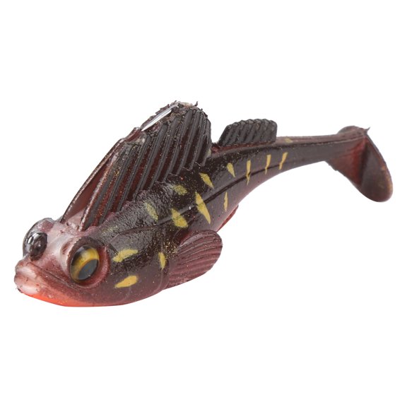Deep Running 75mm/13g Soft Bait with Jumping Paddle Tail - Anti-Hang Bottom Design for Enhanced Underwater Action - Black Red Yellow Spot Coloration