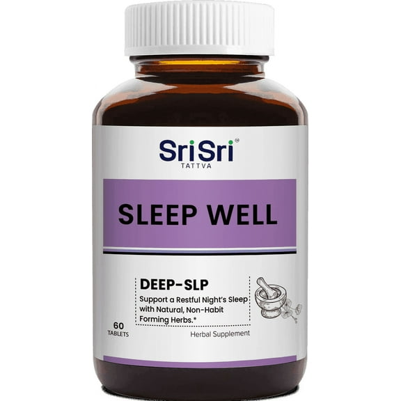 Sri Sri Tattva Deep Sleep Support Supplements w/ Ashwagandha, 60 Tablets