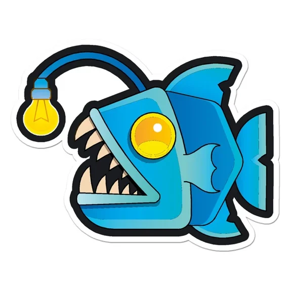 Deep Sea Angler Fish Sticker Phone Decal Water Bottle Stickers Car ...