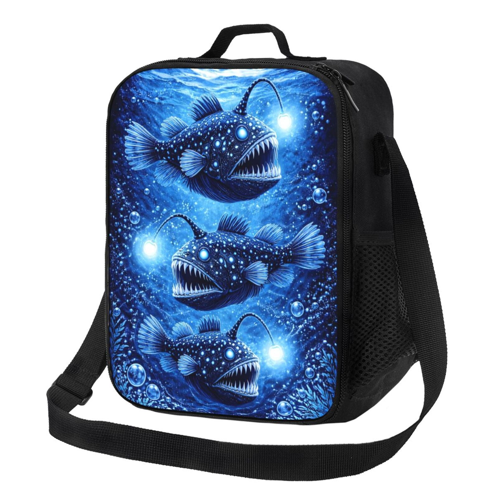 Deep Sea Anglerfish Ocean Lunch Bag Insulated Thermal Box with Shoulder ...