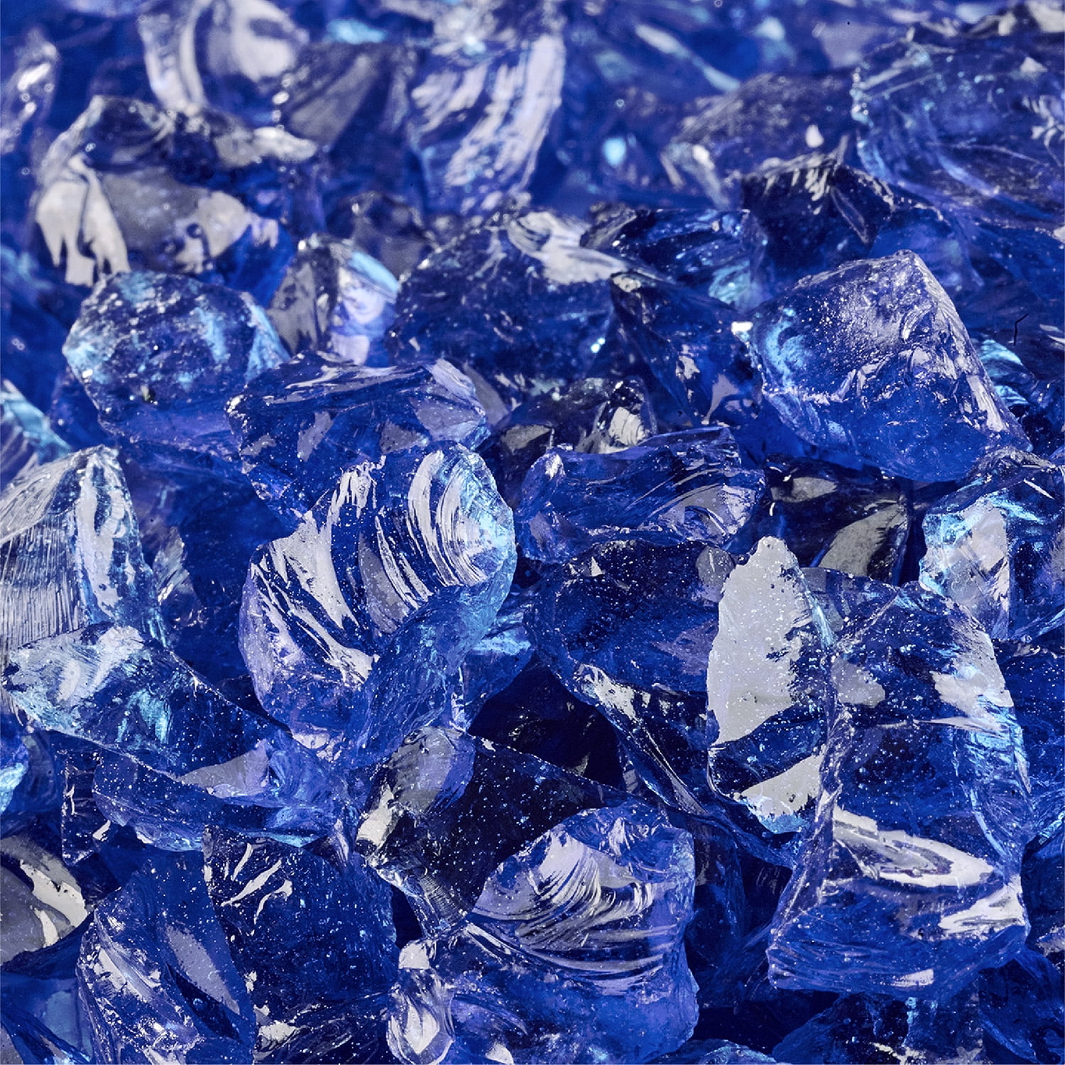Deep Sea Blue Crushed Decorative Fire Glass for Fire Pits