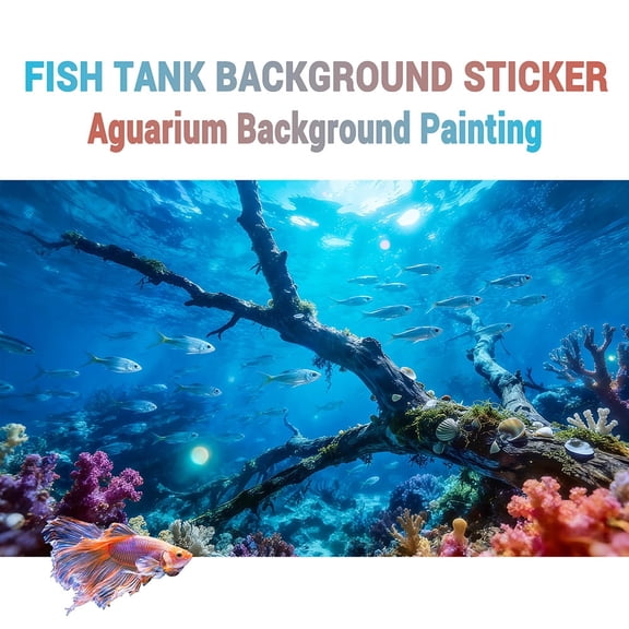 Deep Sea Deadwood, Aquarium Background Wallpaper, Fish Tank Landscape Decor, Terrarium Habitat Decor, Reptile Enclosure Decor, Front self-adhesive PVC HD sticker, Removable 2D Flat sticker